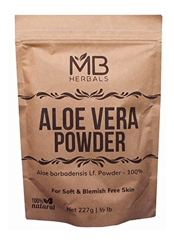 Mb Herbals Aloe Vera Polvo Y Orgánico Cultivado