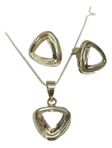 Comprar  Jgo Triangulo Elegir Color Dije Y Aretes Y Cadena Plata925