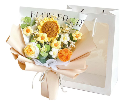 Ramo De Flores De Ganchillo Completo, Regalo De Estilo E