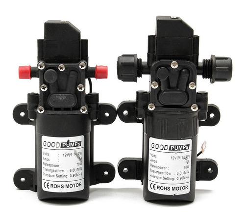 Imagen 2 de 4 de Bomba Diafragma 72w 12v Motor 6l/mi Presión De Salida 130psi