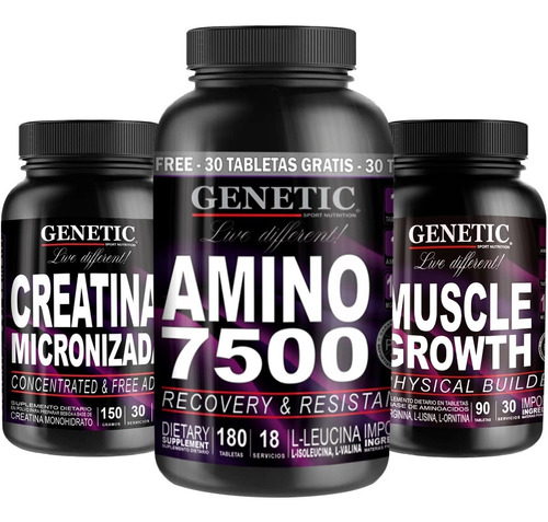 Aminos Esenciales 7500 Fuerza Muscle Growth Creatina Genetic