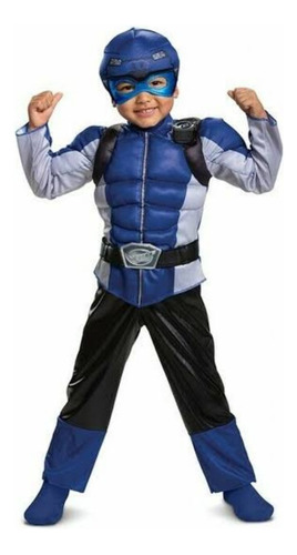 Disfraz Licencia Power Ranger Beast Morphers Azul Mask Suave