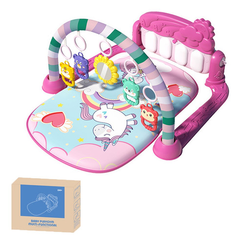 Tapete Gimnasio Para Bebe Con Desmontable Piano Verde/ Rosa