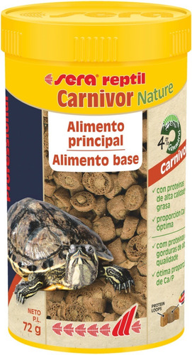 Alimento Tortugas Acuáticas, Sera Carnivor 72 Grs. 250 Ml