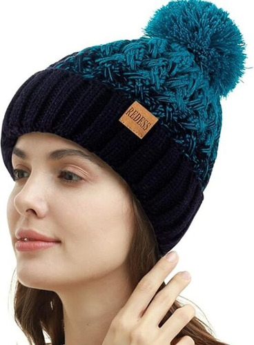 Redess - Gorro De Invierno Con Pompón Para Mujer