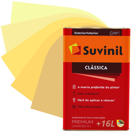 Tinta Parede Tons Suave Do Amarelo Suvinil Classica +16 L