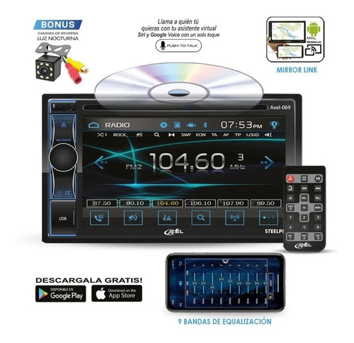 Autoestereo Cd Pantalla Bluetooth Steelpro Axel-69 Premium