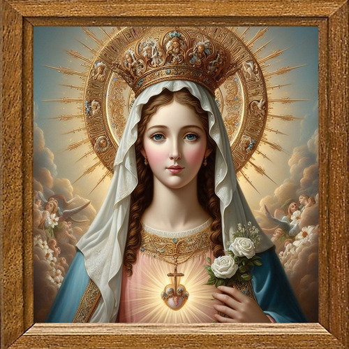 Cuadro Arte Digital Corazón De La Virgen Maríav2 50x50 Única