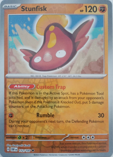 Pokémon Tcg Stunfisk 112/197 Reverse