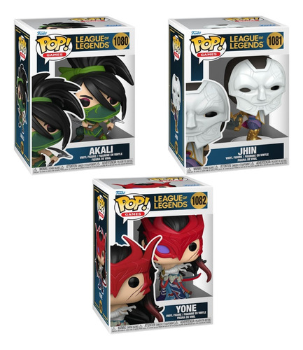 Funko Pop Akali, Jhin & Yone League Of Legends Set De 3