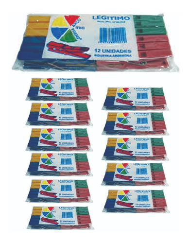 Broches Plásticos Reforzados X 144 Unidad Arco Iris Legitimo