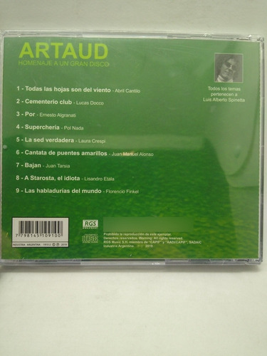 Artaud Homenaje A Un Gran Disco Cd Nuevo
