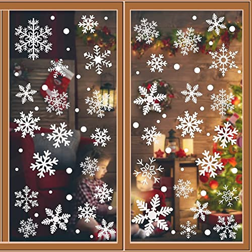 329 Pcs + Copos De Nieve Blancos De Navidad Pegatinas D...