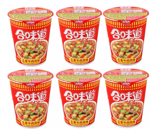 Pack 6 Fideos Ramen Sopa Instantánea Sabores En Pote 86g