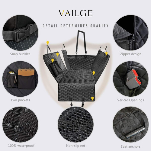 Vailge Funda De Asiento Para Perro Para El Asiento Traser...