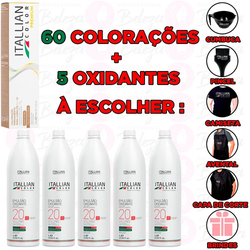 Combo Tinta De Cabelo 60 Colorações Itallian Color Hairtech 