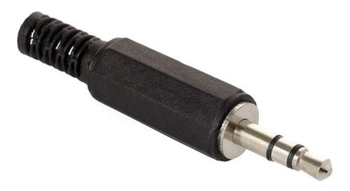 Plug Audio 3.5mm Estéreo Negro Plástico Micrófono Steren