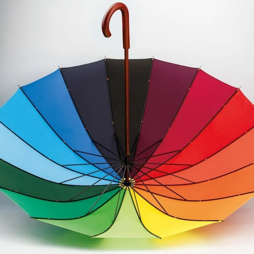 Guarda Chuva Grande Colorido Reforçado Resistente Arco Iris