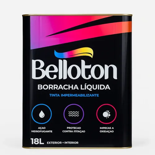 Tinta Borracha Liquida 18 Litros Alto Padrão Belloton Preto Acetinado ...