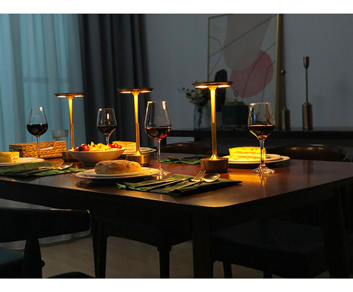 Candeeiro de mesa LED para bar e restaurante, moldura de cabeceira, cor prata