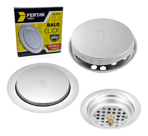 Ralo Inox Anti Barata E Cheiro P/ Cozinha 10x10 Fertak 7098