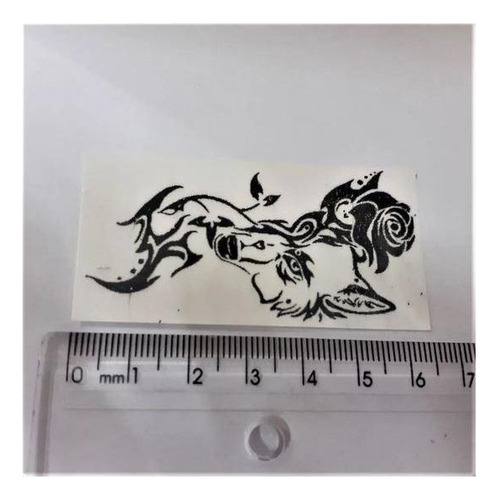Tatuagem Temporária 3i - Lobo E Rosa