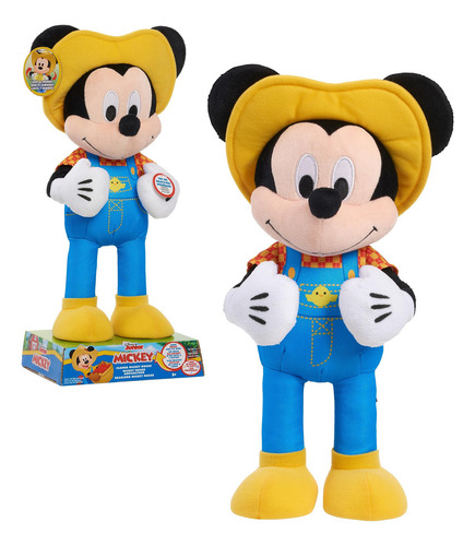 Junior Farmer Mickey Mouse apresenta pelúcia, luzes e citações. Cor Multicolor
