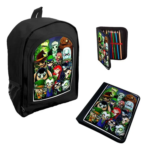 comprar Combo Mochila Carpeta Cartuchera Super Heroes Villanos M64