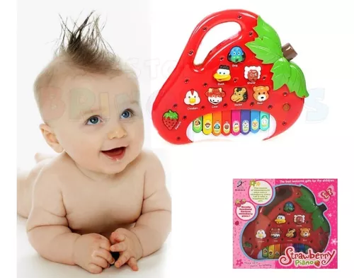 Piano teclado infantil bebe bichos musical moranguinho king toys