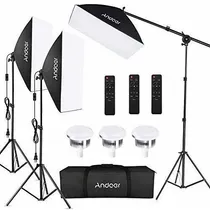 Comprar Kit De Iluminación Andoer Softbox 20 X 28'' Con 3 Bombillas