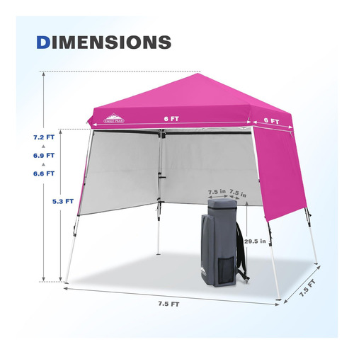 Eagle Peak Day Tripper 8x8 Aluminio Super Lightweight Slant