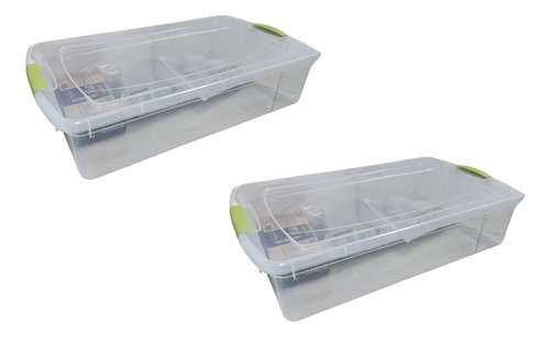 Pack 2 Cajas Organizadoras 32lts Wenco 50x36x22cm Bajo Cama