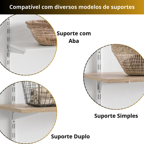 4 Trilhos Cremalheira Rasgo Duplo 2m 200cm Prateleira Loja