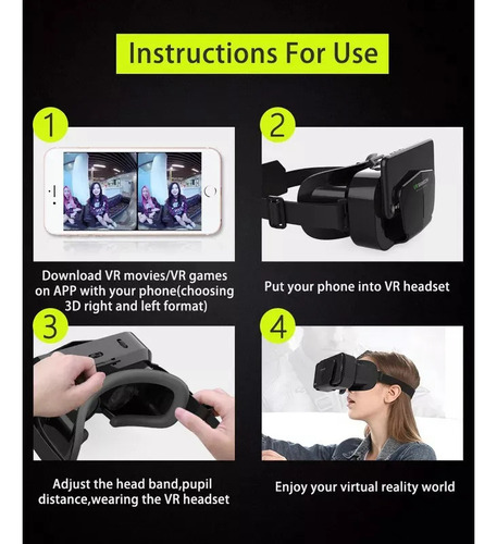 . Gafas De Realidad Virtual Shinecon G10 3d Vr Con Control