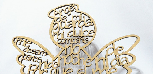 Imagen 7 de 10 de Souvenir Angel De La Guarda 15cm X 20u- Mdf / Fibrofacil