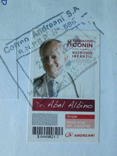 Sobre Circulado Con Estampilla Conmemorativa Correo Andreani (Usado)