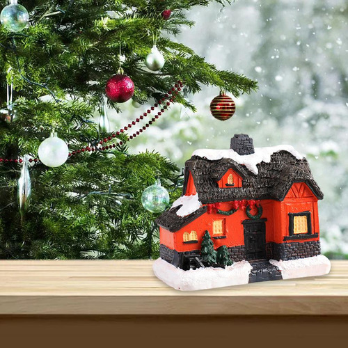 Escena Navideña Casa Led Light Village Farmhouse H Pequeña