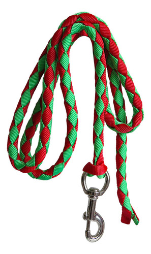 Cuerda De Plomo Para Caballos Con Clip 4 Metros Verde Rojo
