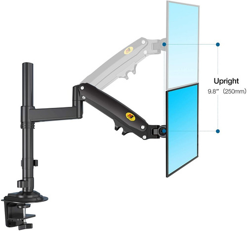 Imagen 8 de 11 de Soporte Brazo Monitor Para 2 Pantallas Lcd Led Escritorio Color Negro