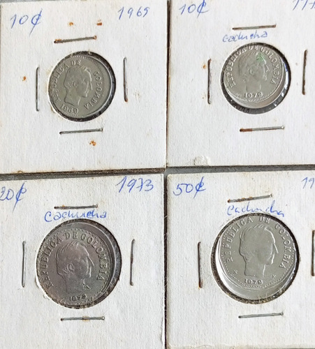 4 Monedas De Colección. Colombia, Descentradas