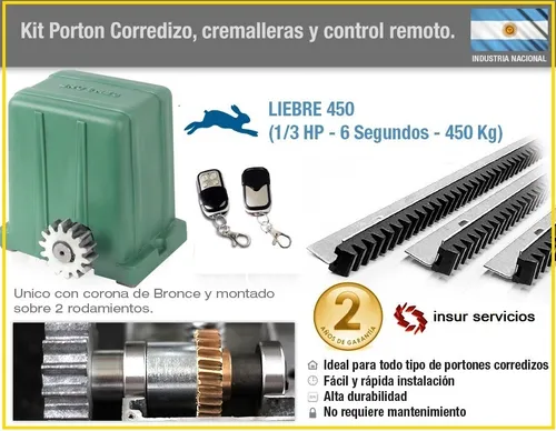 Kit Super Rapido Porton Brumec Liebre Motor 4 M Cremallera