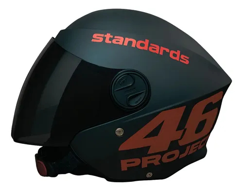 MLB 4373603653 Capacete Adesivado Project 46 Vermelho Preto Fosco Vis Fum JM