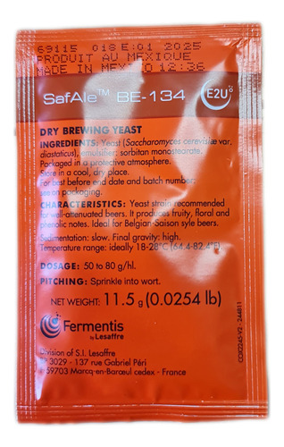 Levadura Safale Be-134 11.5 Gr