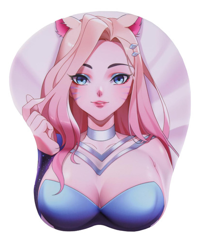 Boo Ace Ahri 3d Girl Anime Mouse Pads Con Reposamuñecas 2way