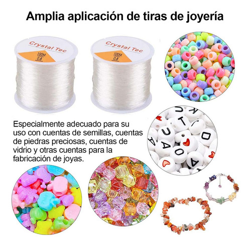 Hilo Elastico Para Pulsera 0.8 Mm Transparente 800 Mtrs
