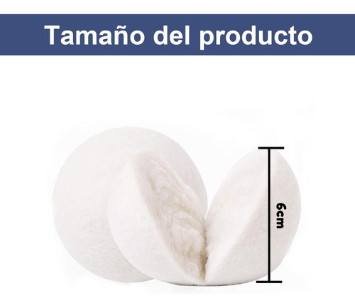6 Bolas De Lana Lavandería Lavar Y Secar Ropa Reusables