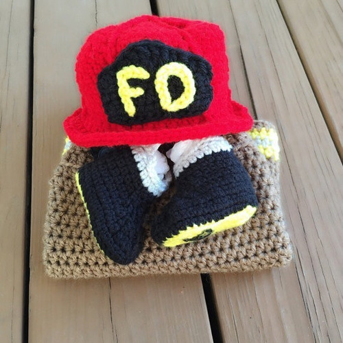 Imagem 5 de 5 de Conjunto Newborn Bombeiro - Fotografia De Bebês Props Cores