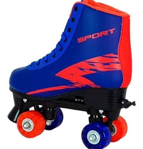 Imagem 4 de 7 de Patins Quad Roller Skate Ajustável Led Luz Azul Menino Fenix