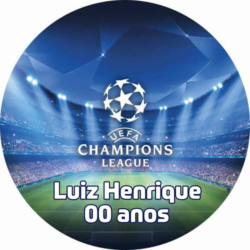 Arte Digital Tag Etiqueta Aniversário Futebol Champions 