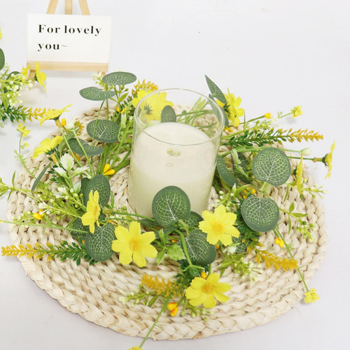 Anillo De Flores De Corona De Anillo De Velas Florales